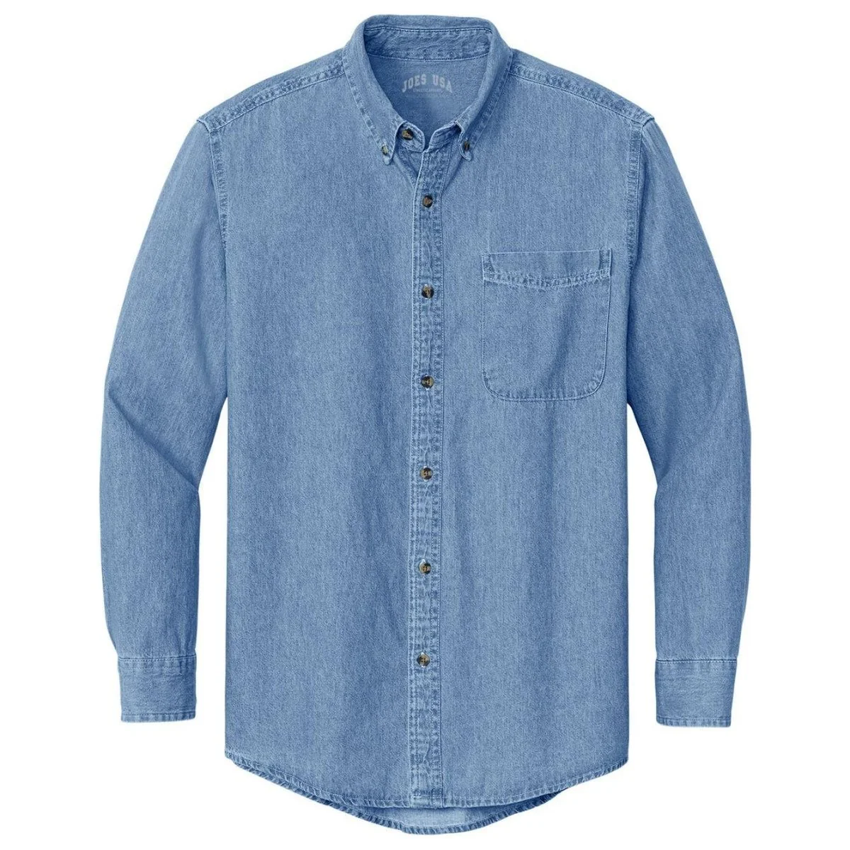 Mens Long Sleeve Value Denim Shirt - Image 3