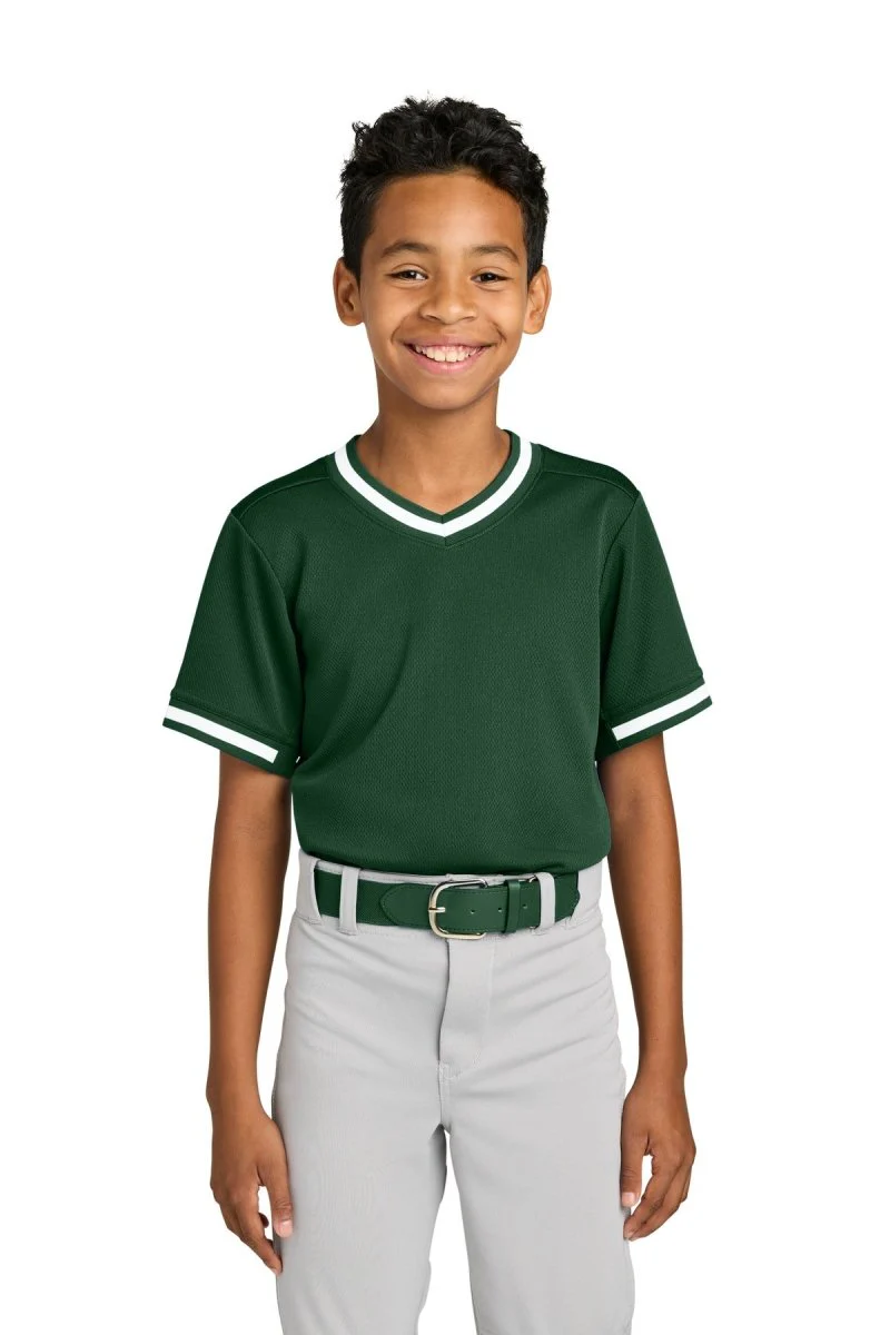 Joe's USA Youth Tough Mesh V-Neck Baseball Jersey - Image 2