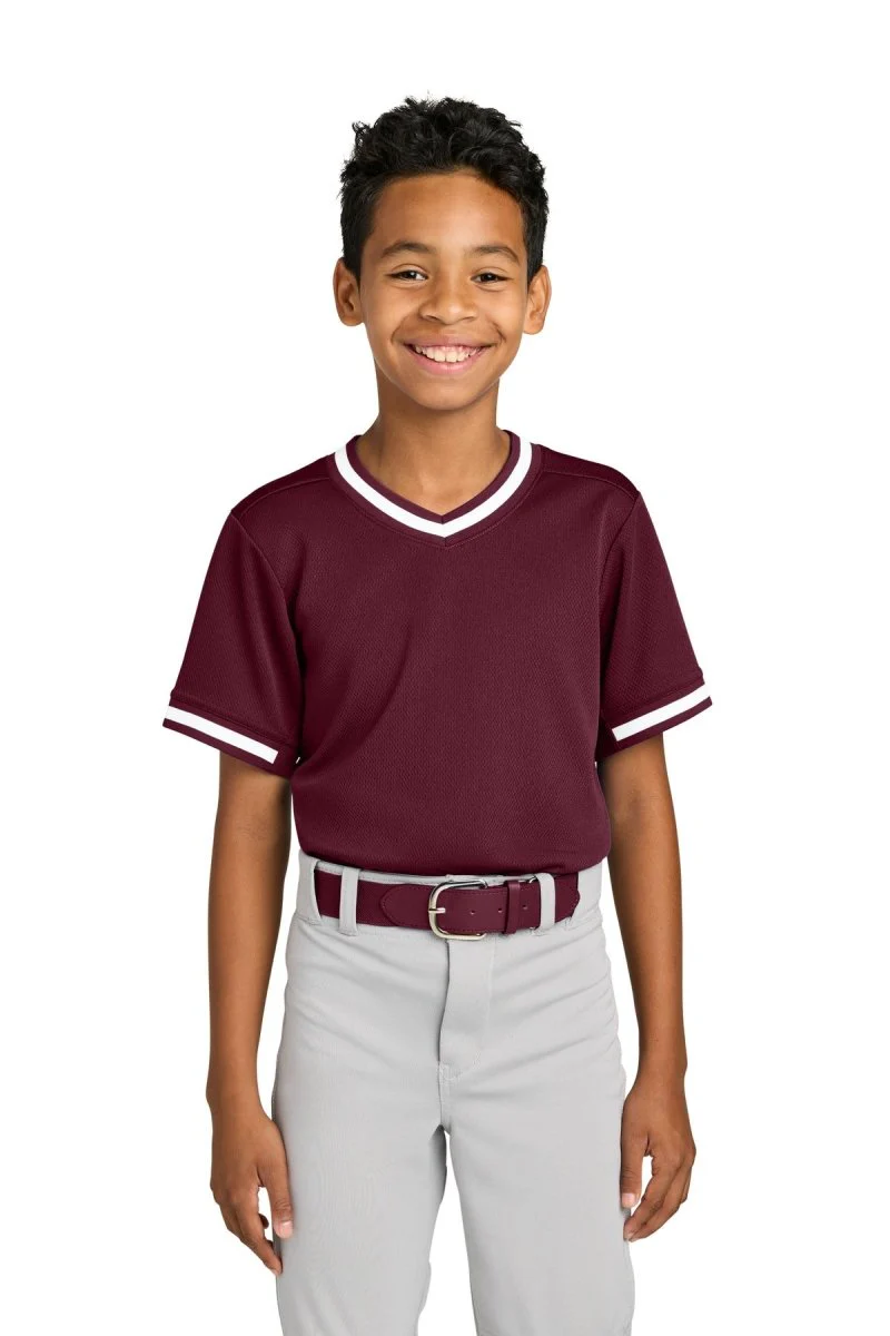 Joe's USA Youth Tough Mesh V-Neck Baseball Jersey - Image 3