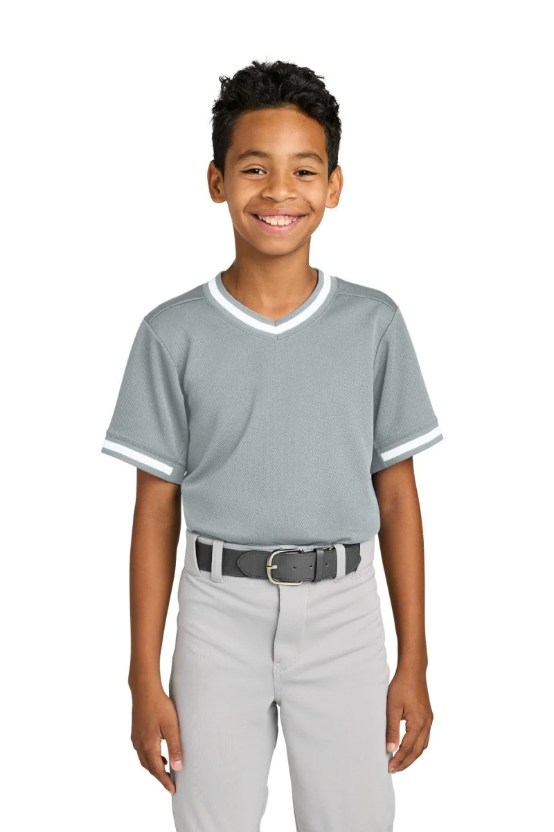 Joe's USA Youth Tough Mesh V-Neck Baseball Jersey - Image 4