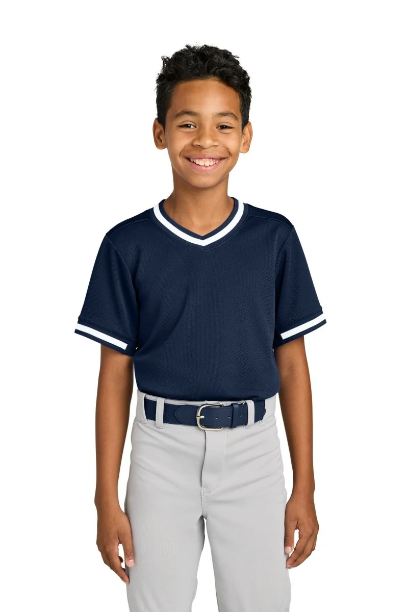 Joe's USA Youth Tough Mesh V-Neck Baseball Jersey - Image 5