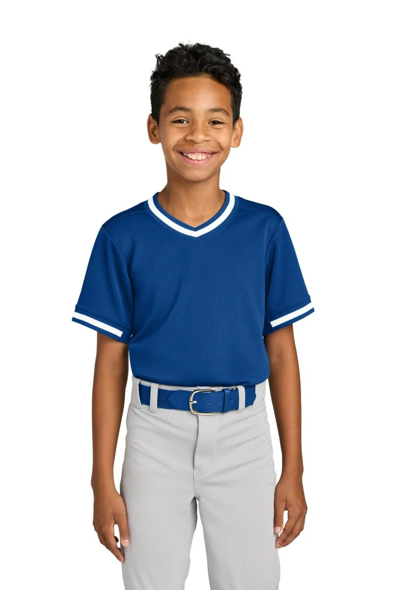 Joe's USA Youth Tough Mesh V-Neck Baseball Jersey - Image 7