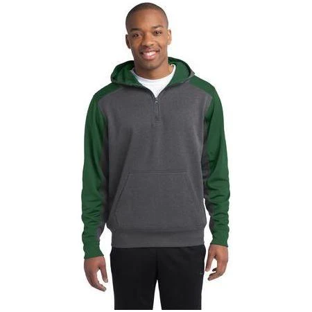 Mens Colorblock Tech Fleece 1/4-Zip Hooded Sweatshirt - Image 12