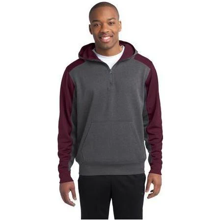 Mens Colorblock Tech Fleece 1/4-Zip Hooded Sweatshirt - Image 36