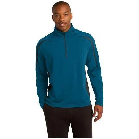 Mens Wick Stretch 1/2-Zip Colorblock Pullover - Image 38